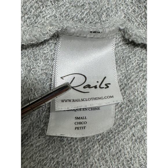 Rails Sweatshirt Womens Small Heather Grey Ryan Lace Up Cotton Grunge Lounge - Picture 7 of 11